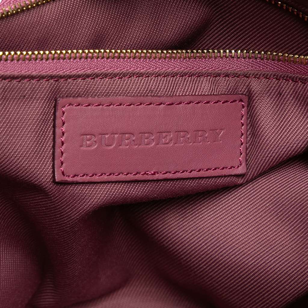 Burberry Small Leather Trimmed Haymarket Check Coated Canvas Canterbury Bow Tote - 5