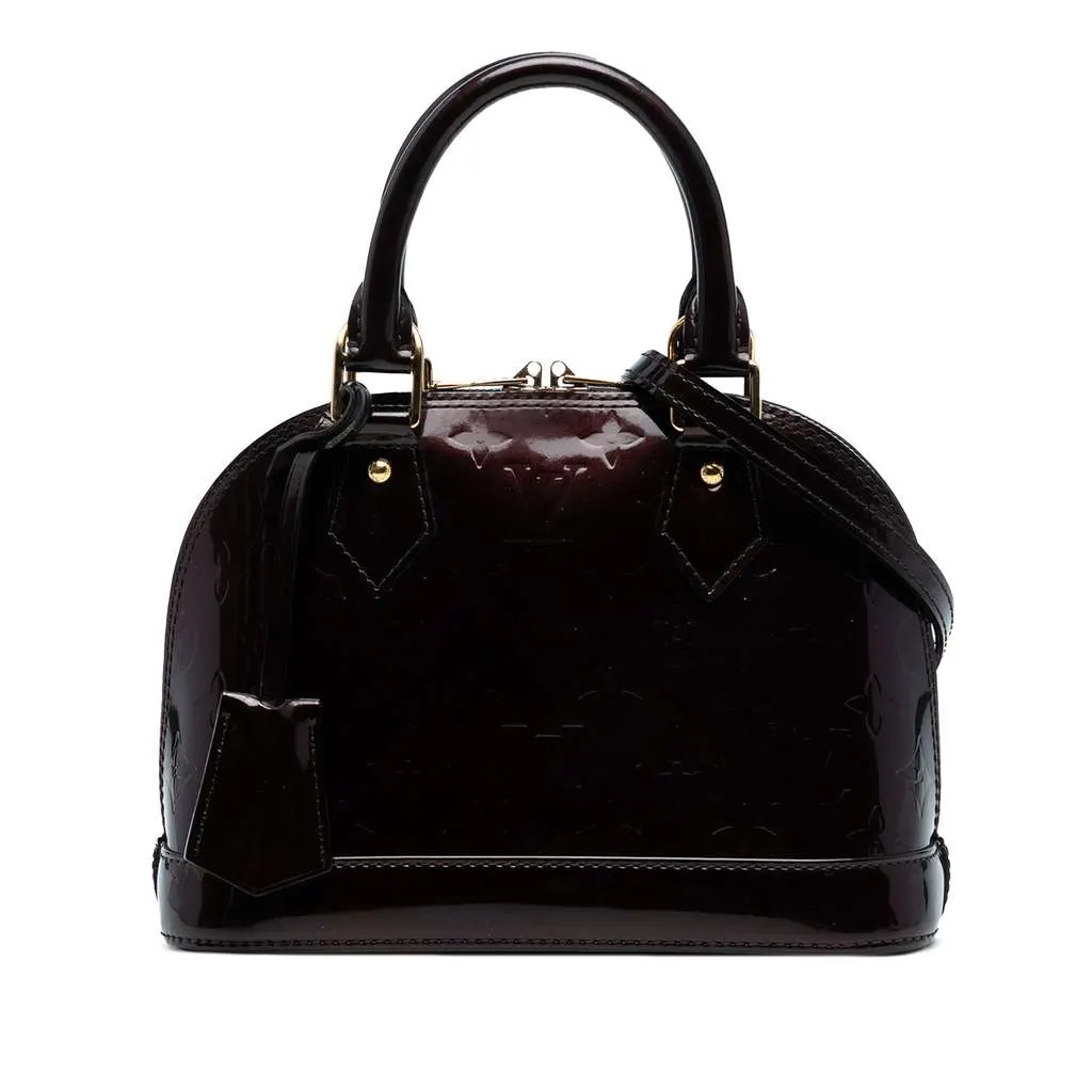 Louis Vuitton Monogram Vernis Alma BB Purple Leather Good - Front View