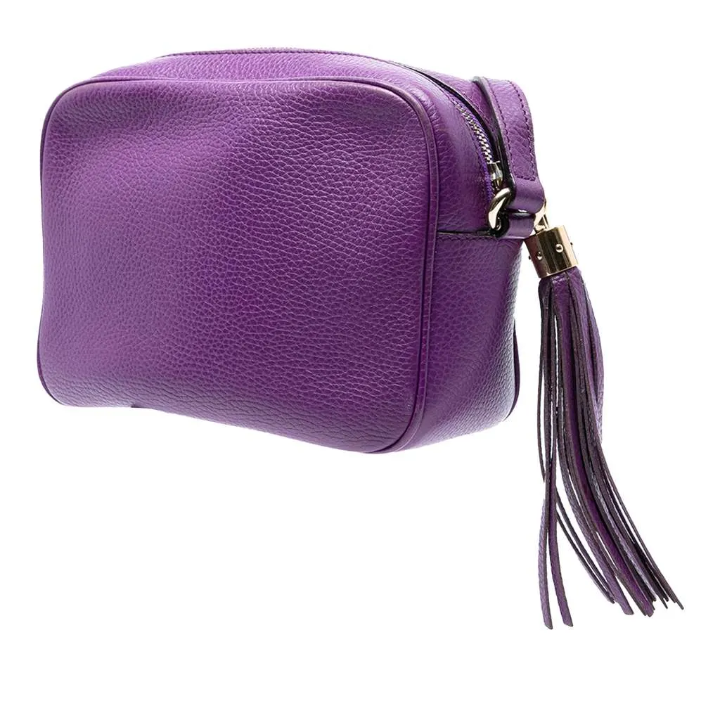 Gucci Leather Soho Disco Crossbody Purple Leather Good - Back View