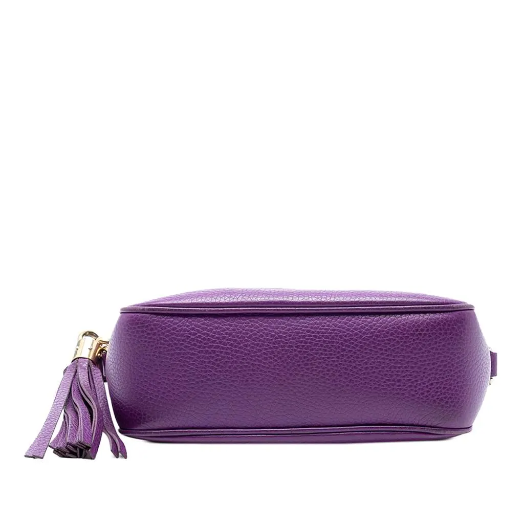 Gucci Leather Soho Disco Crossbody Purple Leather Good - Inside View