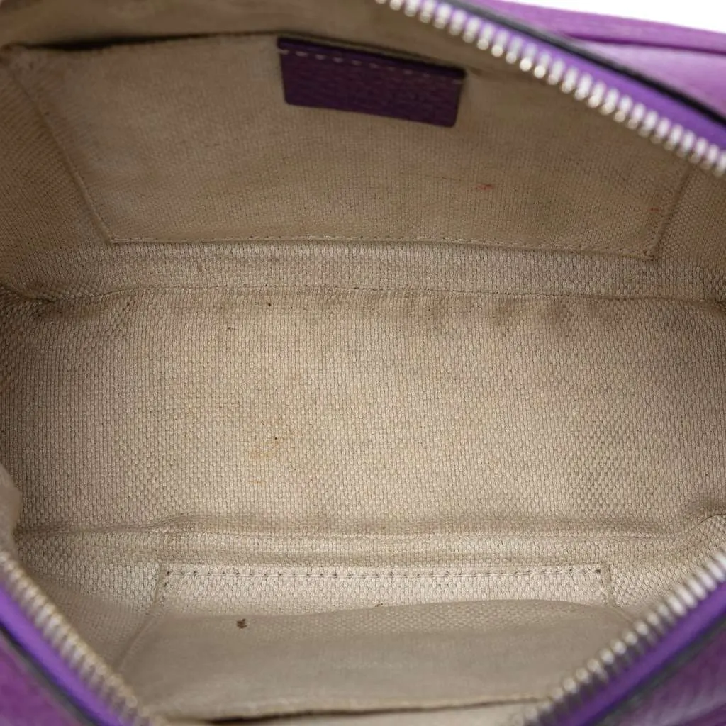 Gucci Leather Soho Disco Crossbody Purple Leather Good - Model View