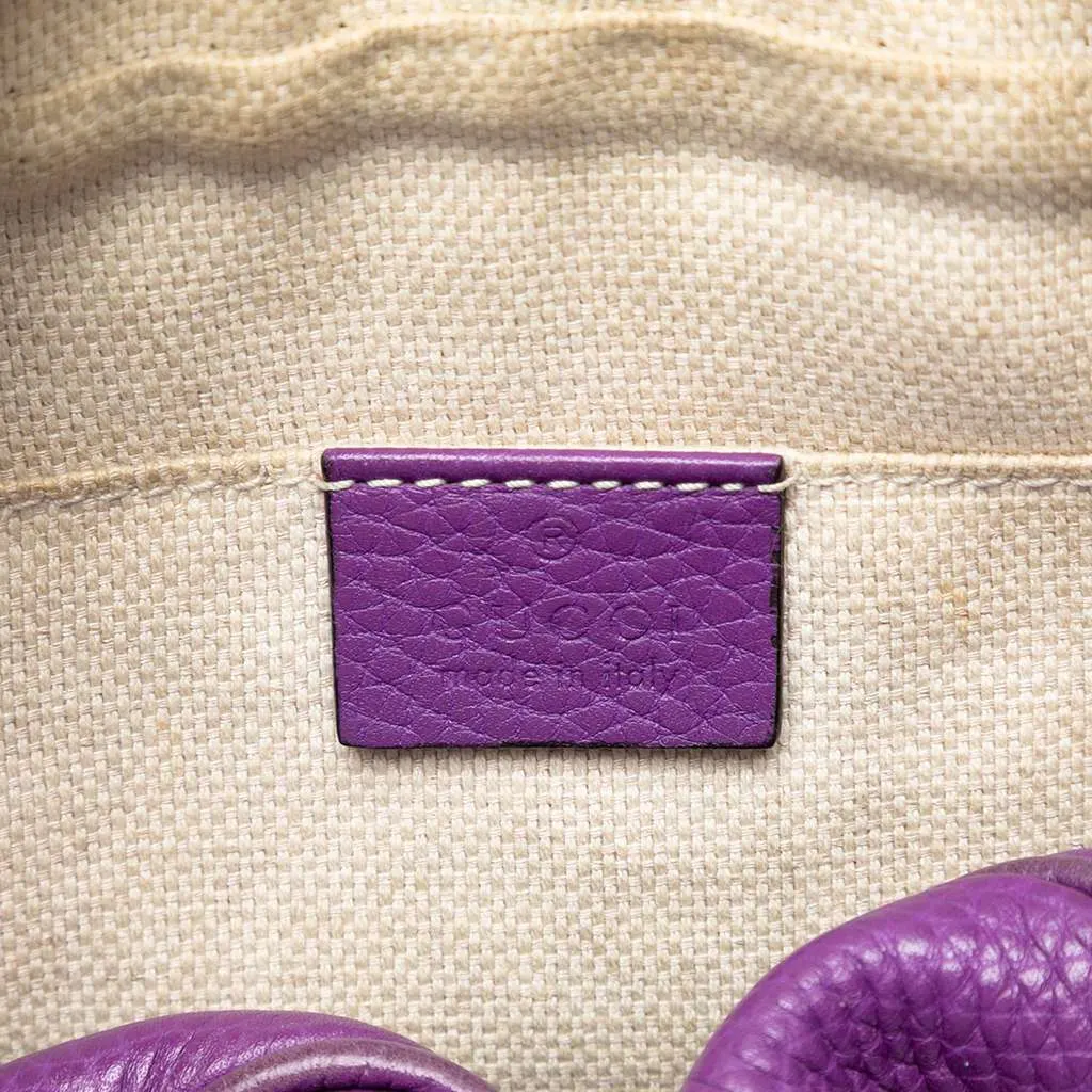 Gucci Leather Soho Disco Crossbody Purple Leather Good - Box View