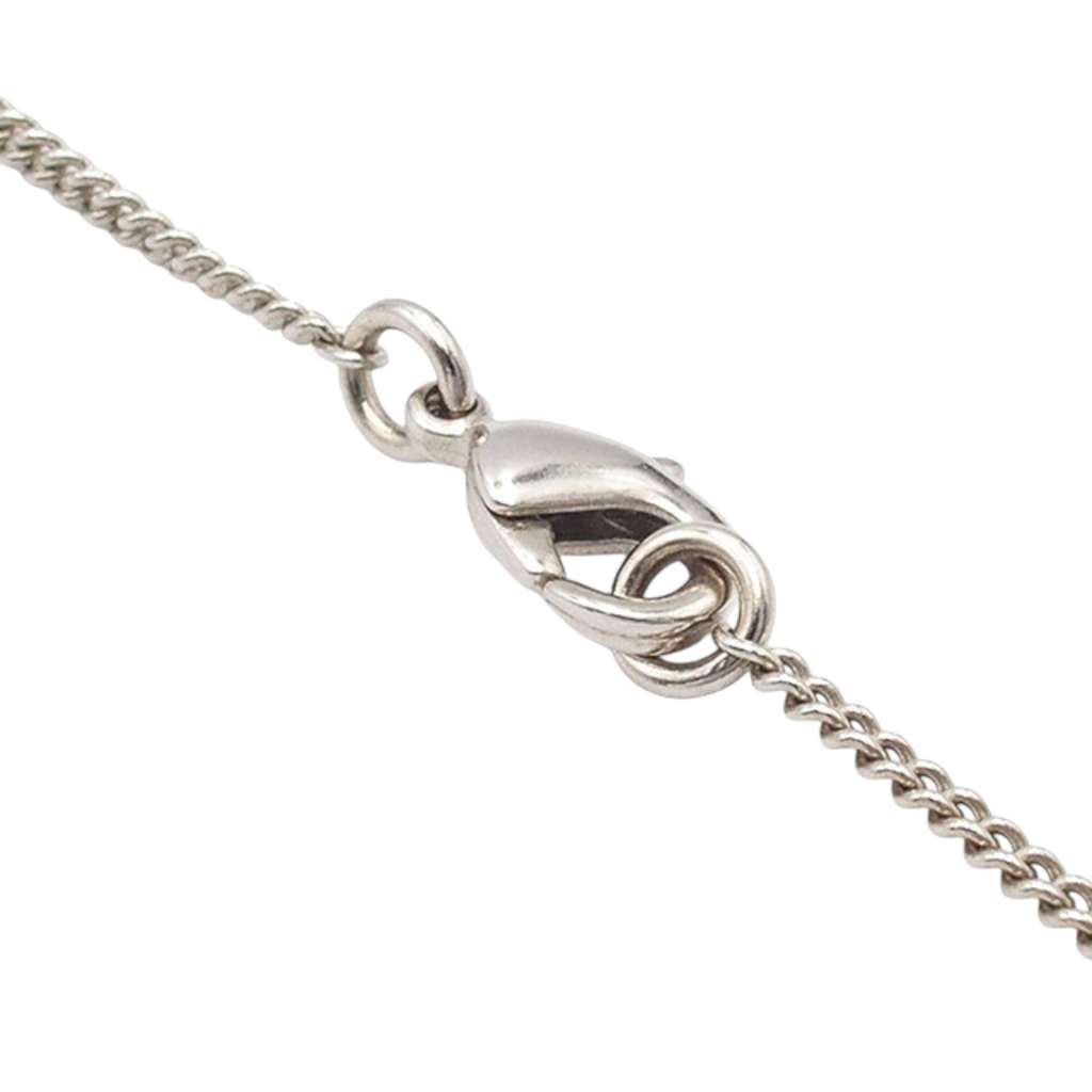 Chanel Silver Plated Crystal CC Logo Pendant Necklace - 4