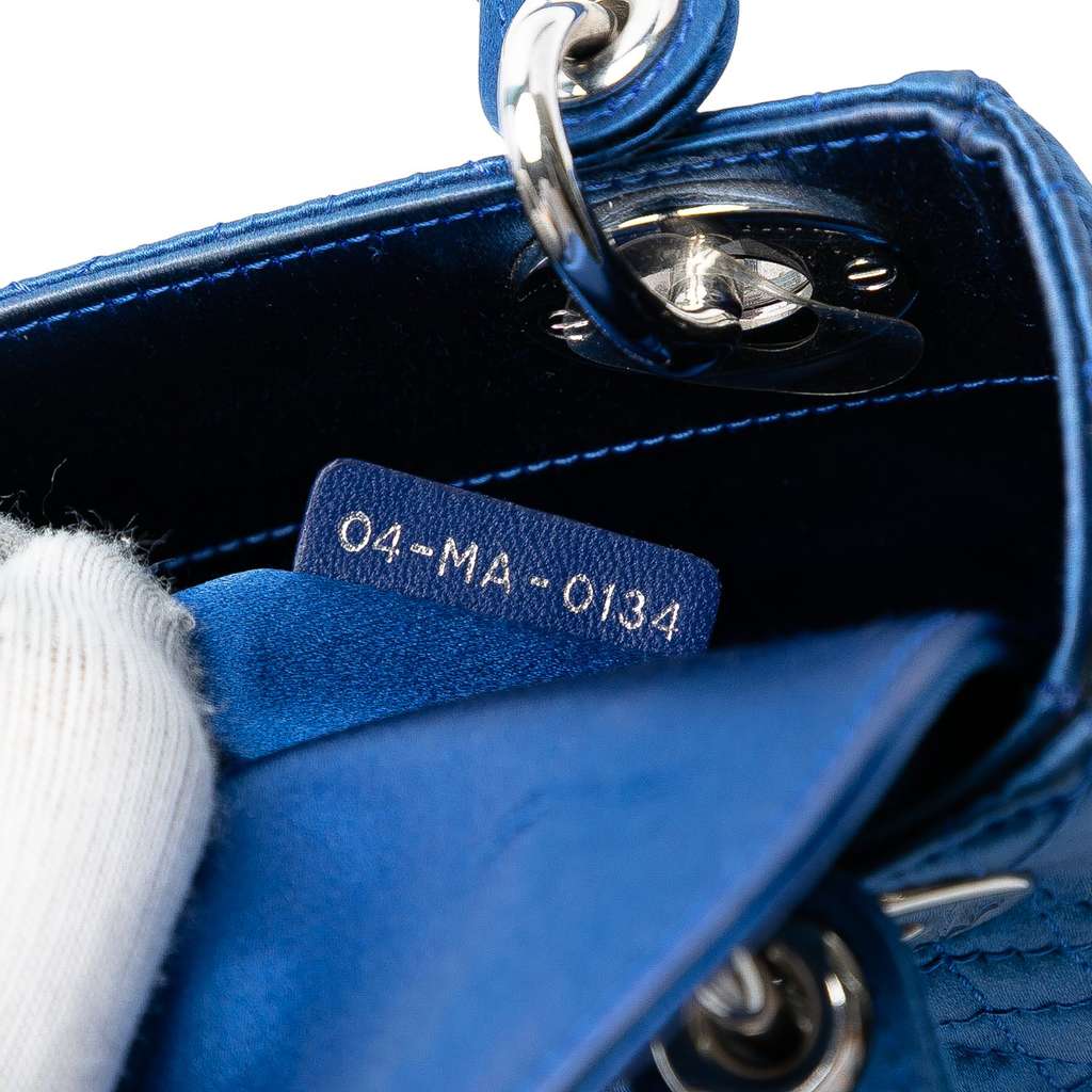 Dior Mini Satin Cannage Beaded Handle Lady Dior - 5