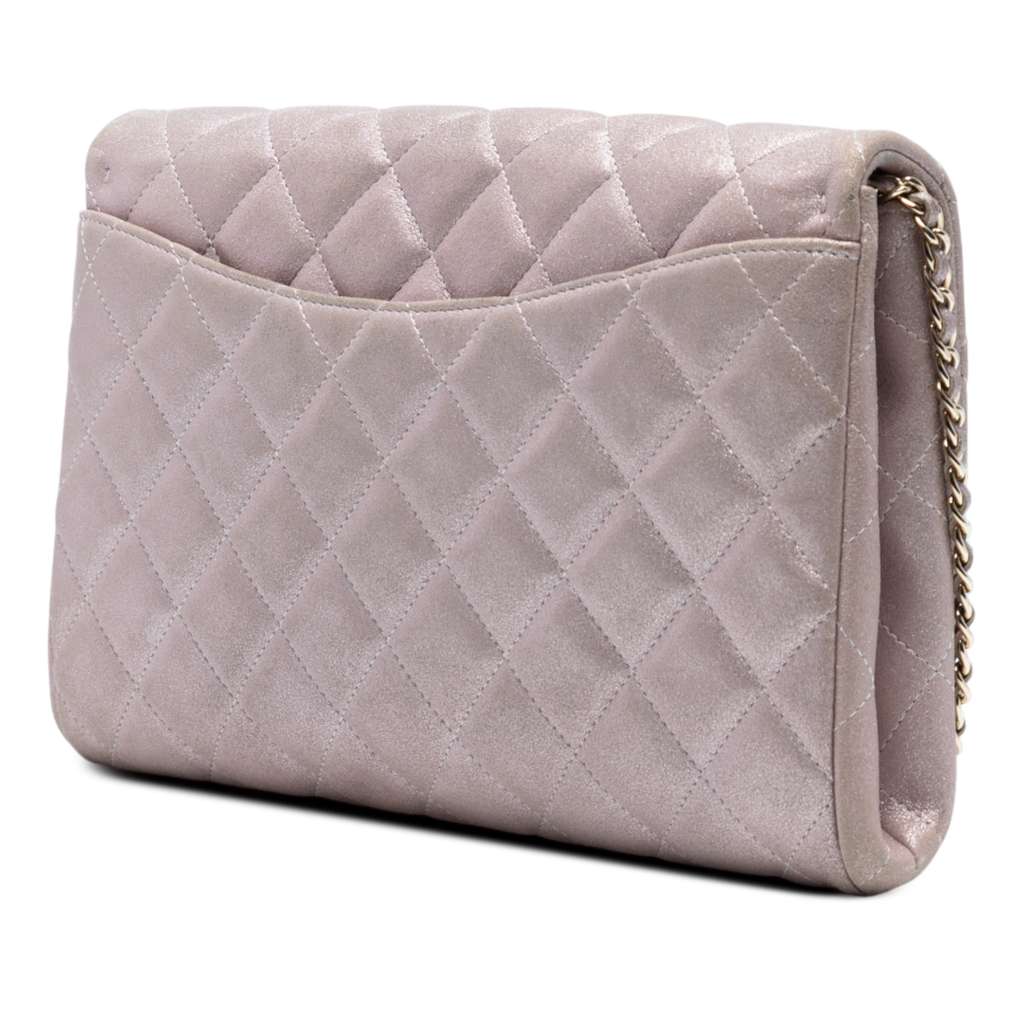 Chanel CC Quilted Iridescent Calfskin Clutch with Chain - 2