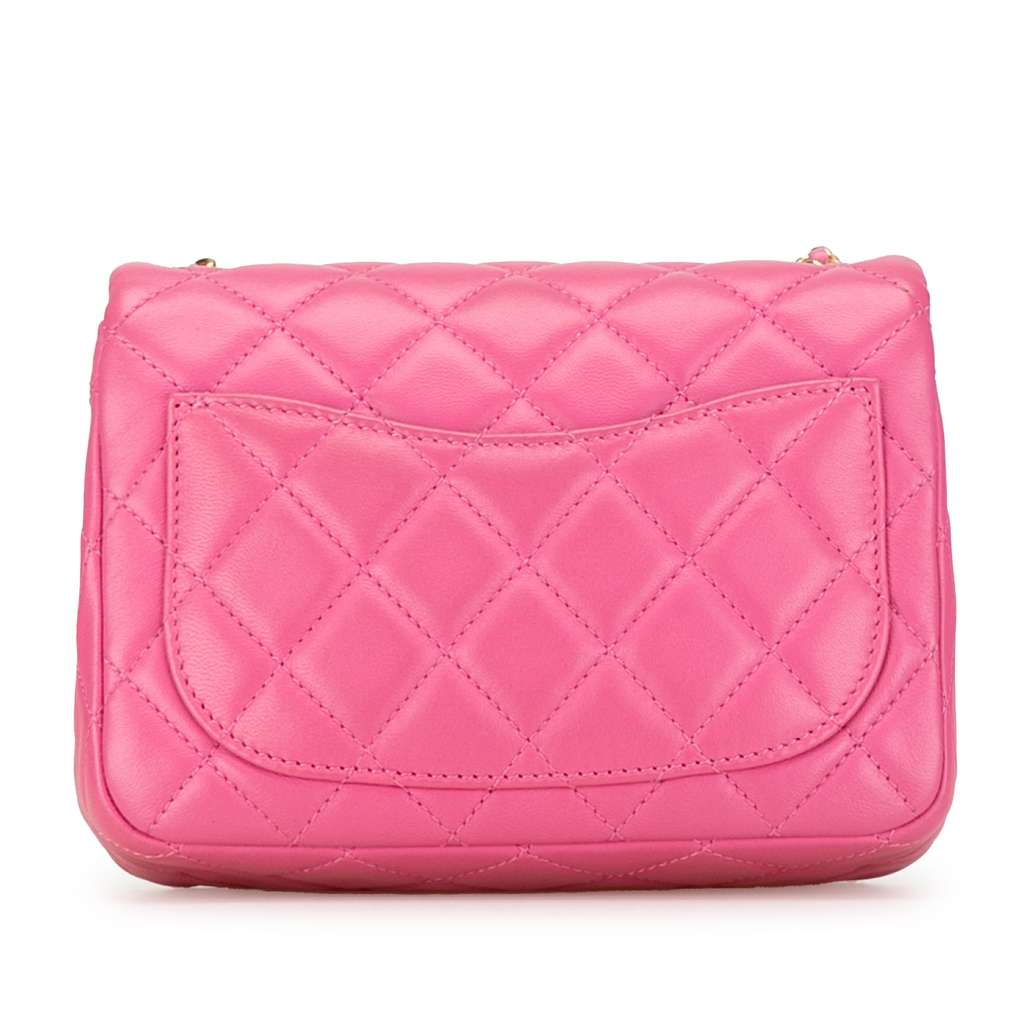 Chanel Mini Square Classic Lambskin Pearl Crush Single Flap - 3