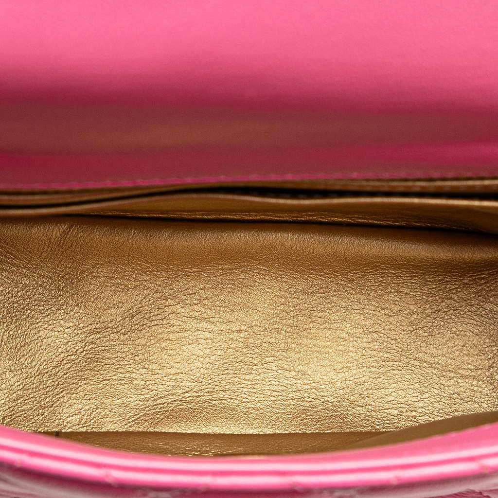 Chanel Mini Square Classic Lambskin Pearl Crush Single Flap - 5