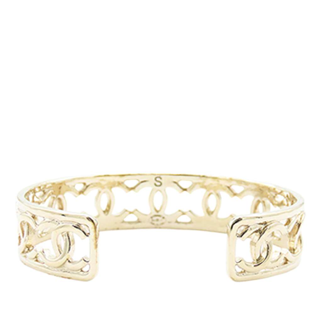 Chanel Gold Plated Multiple CC Cuff Bracelet S - 4