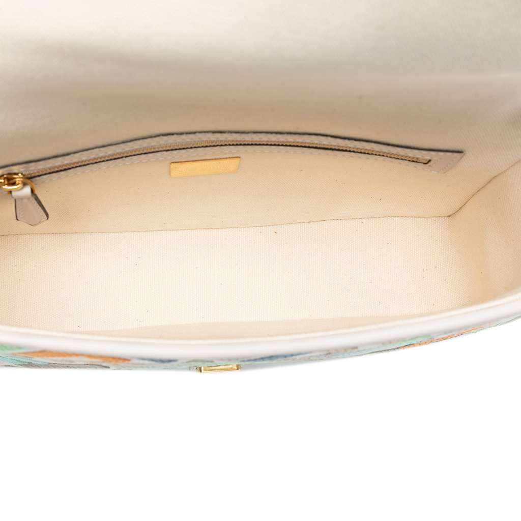 Fendi Zucca Embroidered Canvas Baguette Satchel - 4