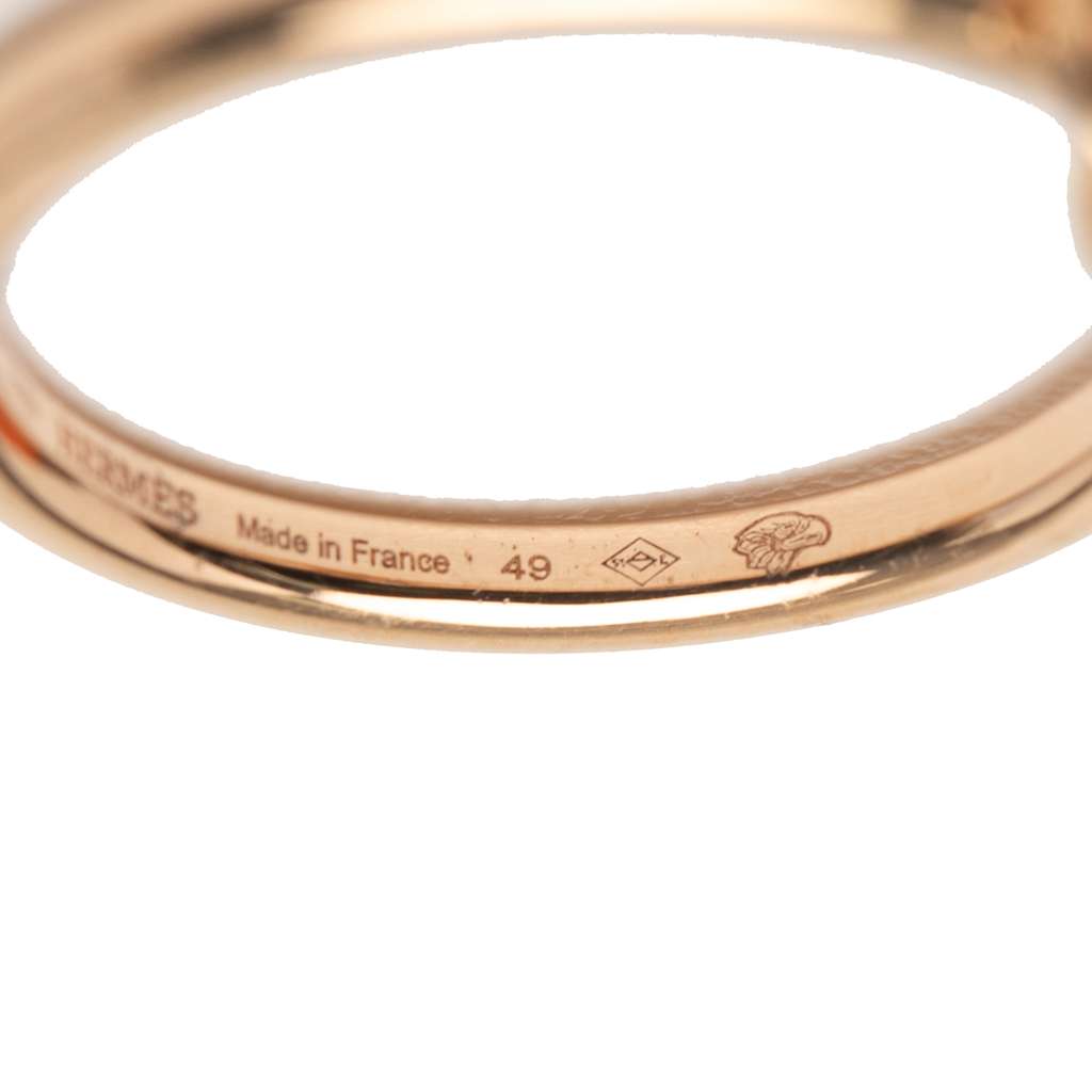 Hermès 18K Rose Gold Kelly Clochette Ring - 5