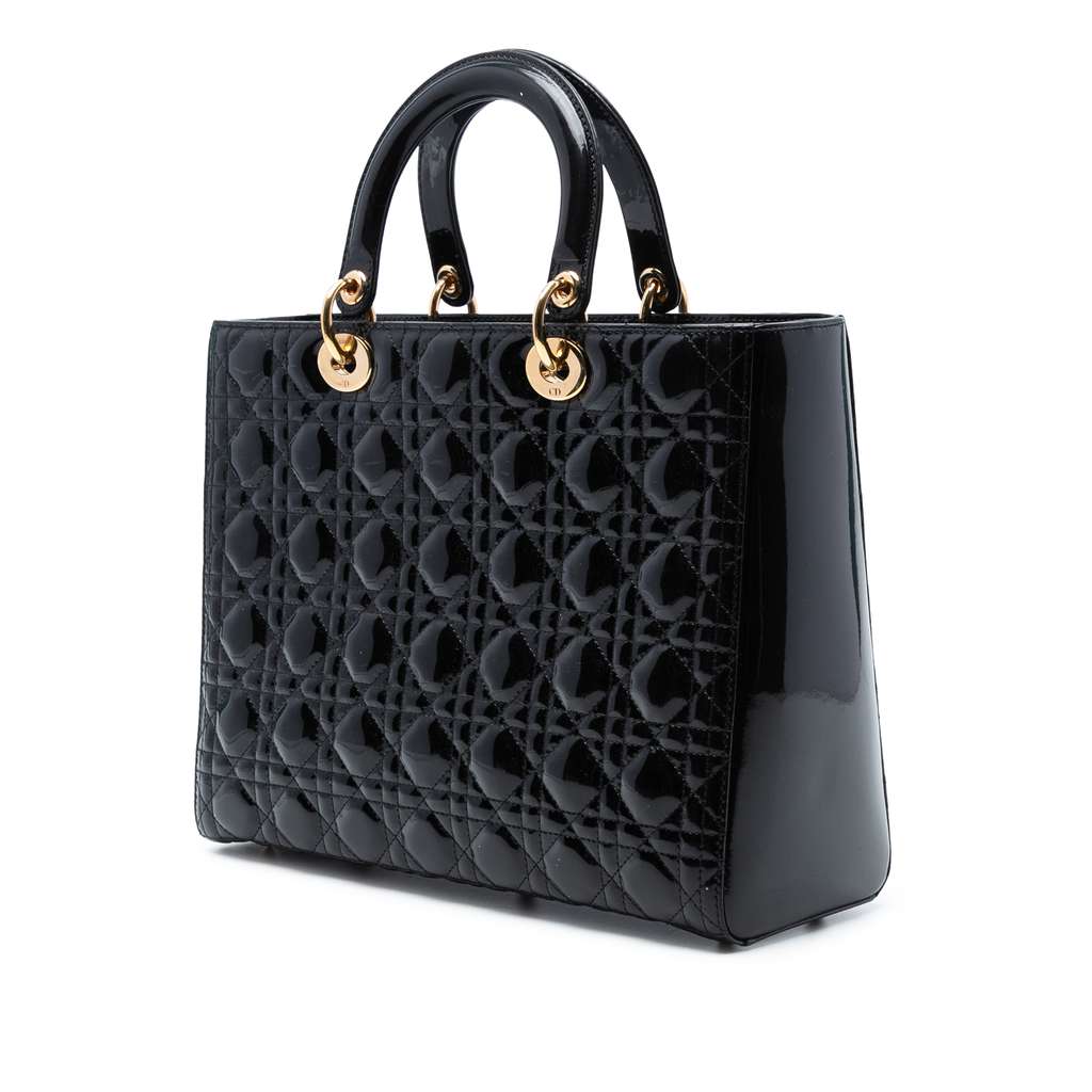 Dior Large Patent Cannage Lady Dior - 2