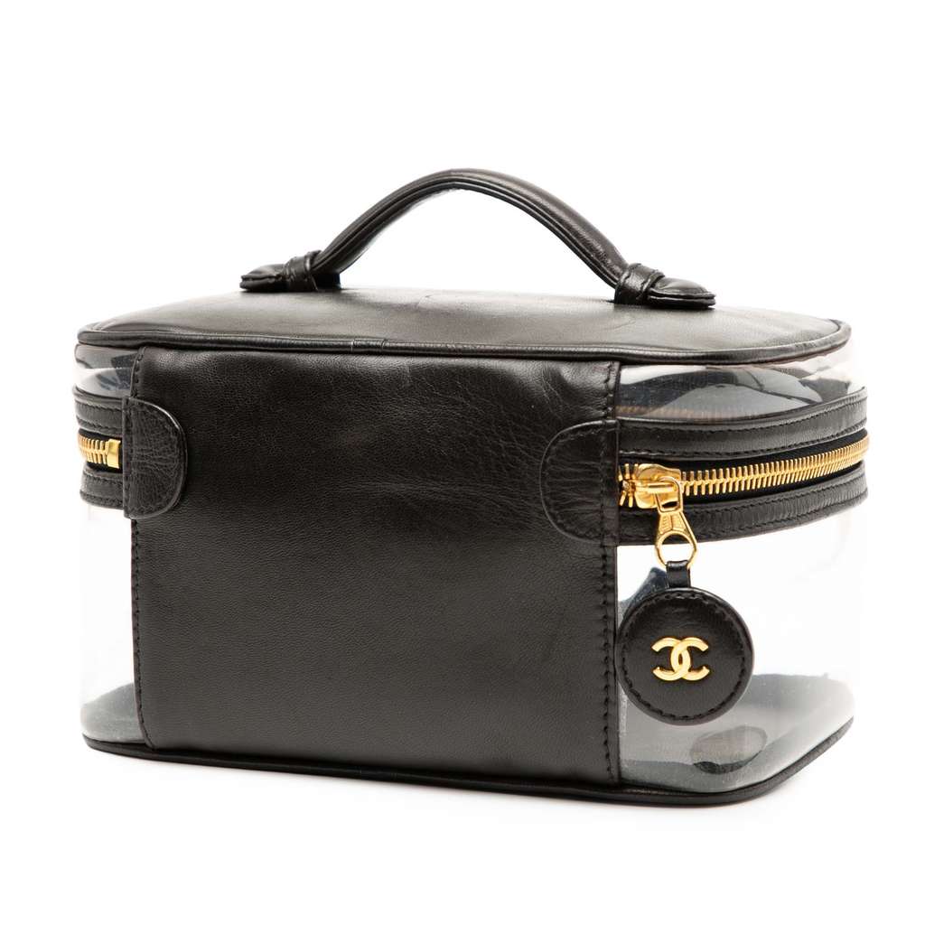 Chanel CC Vinyl and Calfskin Vanity Case - 2