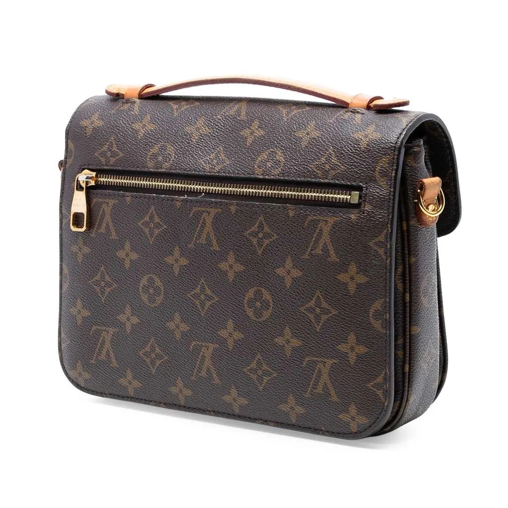 Louis Vuitton Monogram Pochette Metis Brown Good - Back View