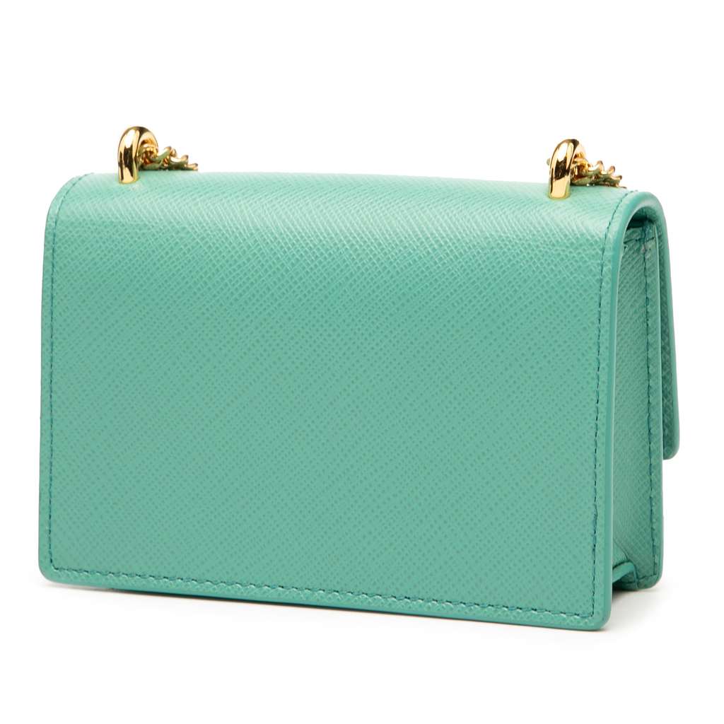 Prada Saffiano Lux Card Holder on Chain - 2