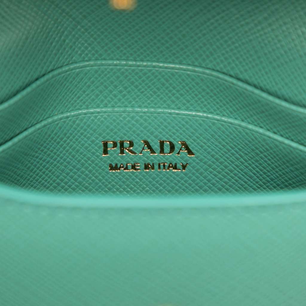 Prada Saffiano Lux Card Holder on Chain - 5