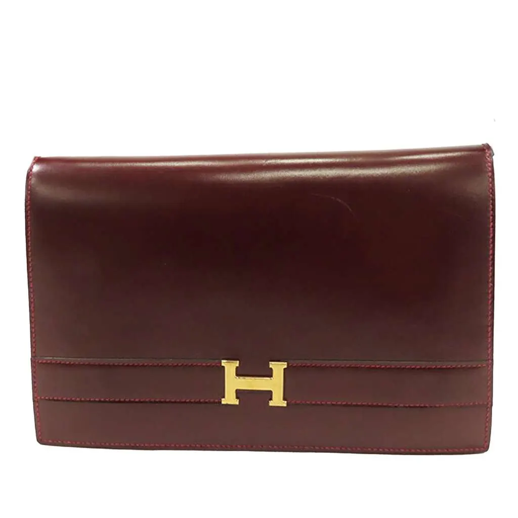Hermès Box Calf Annie Red Leather Good - Front View