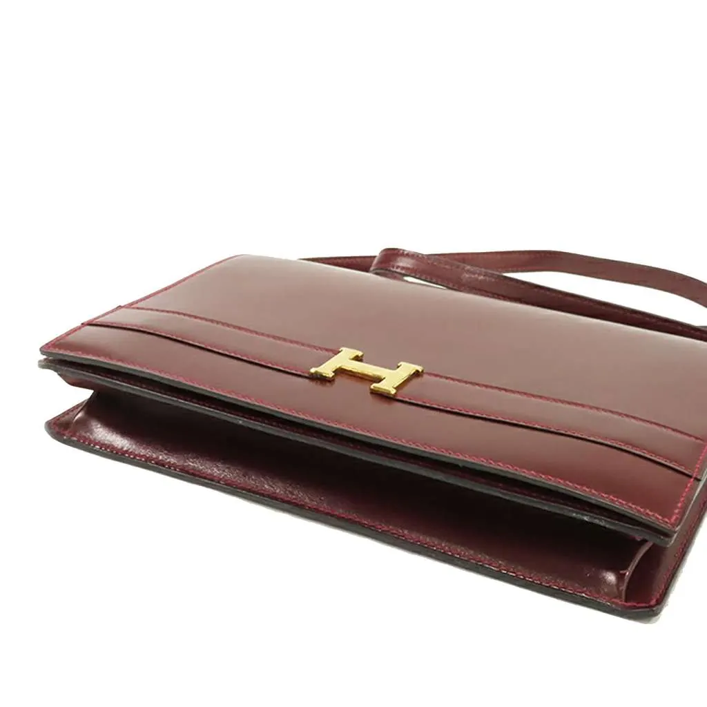 Hermès Box Calf Annie Red Leather Good - Inside View