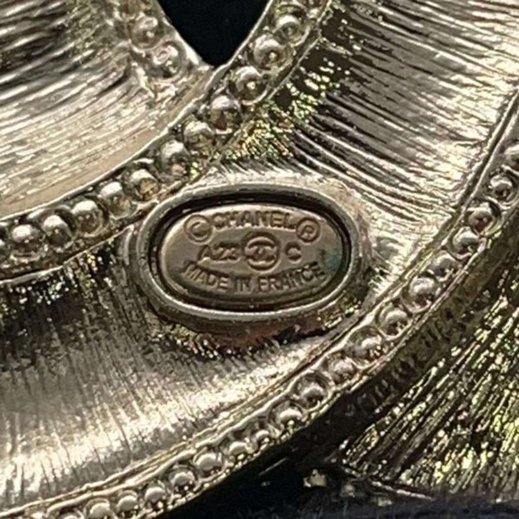 Chanel Gold Plated CC Rhinestone Rainbow Brooch - 4