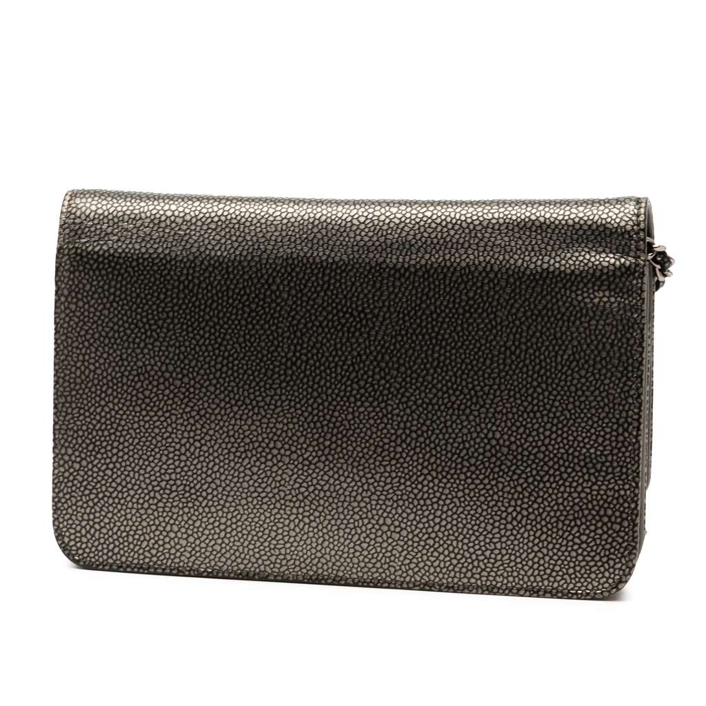 Chanel CC Metallic Caviar Wallet on Chain - 2