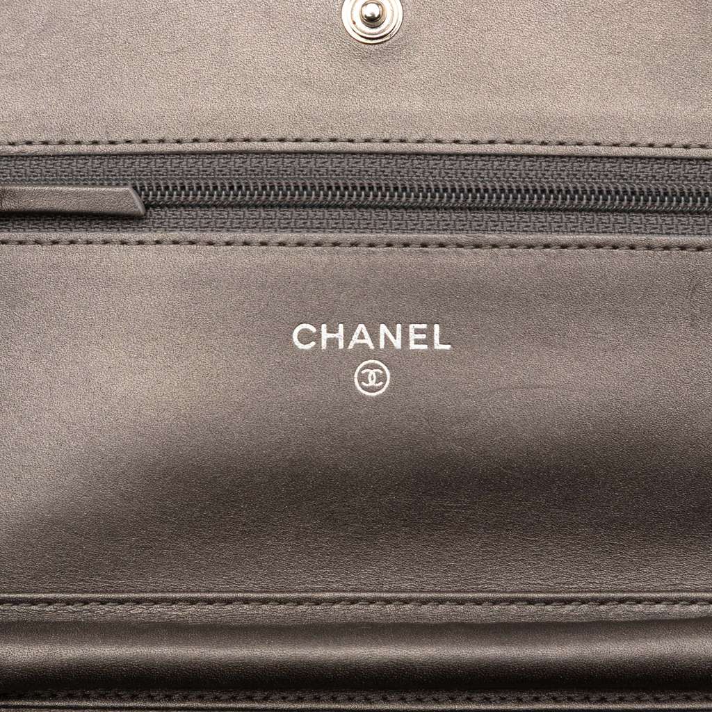 Chanel CC Metallic Caviar Wallet on Chain - 5