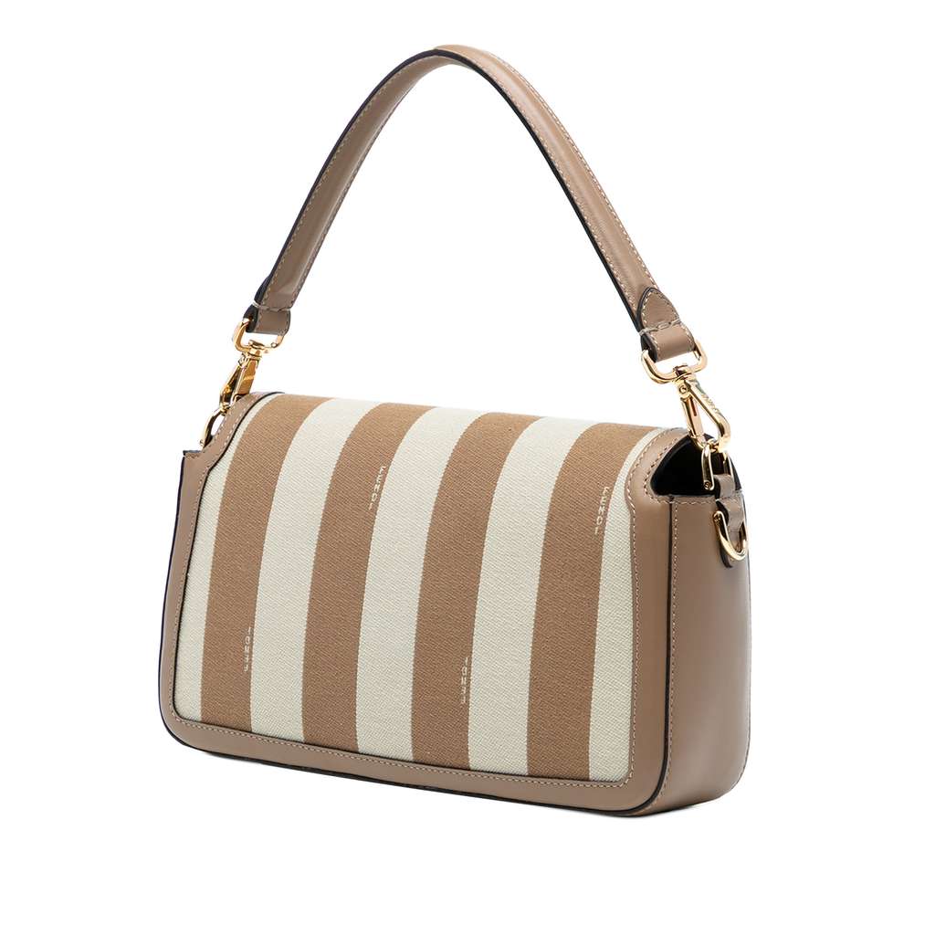 Fendi Pequin Canvas Baguette Satchel - 2