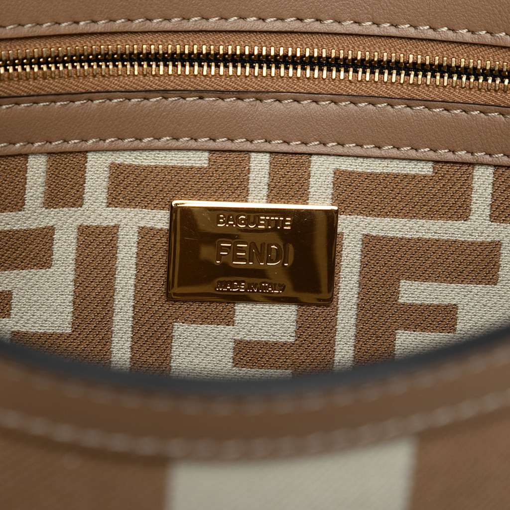 Fendi Pequin Canvas Baguette Satchel - 5
