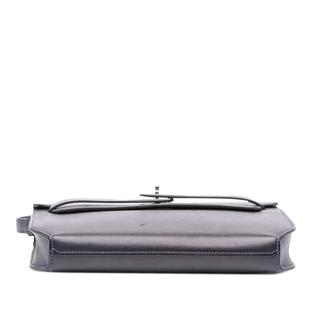 Hermès Evergrain Kelly Depeches Pouch 25 Blue Leather Very good - Inside View