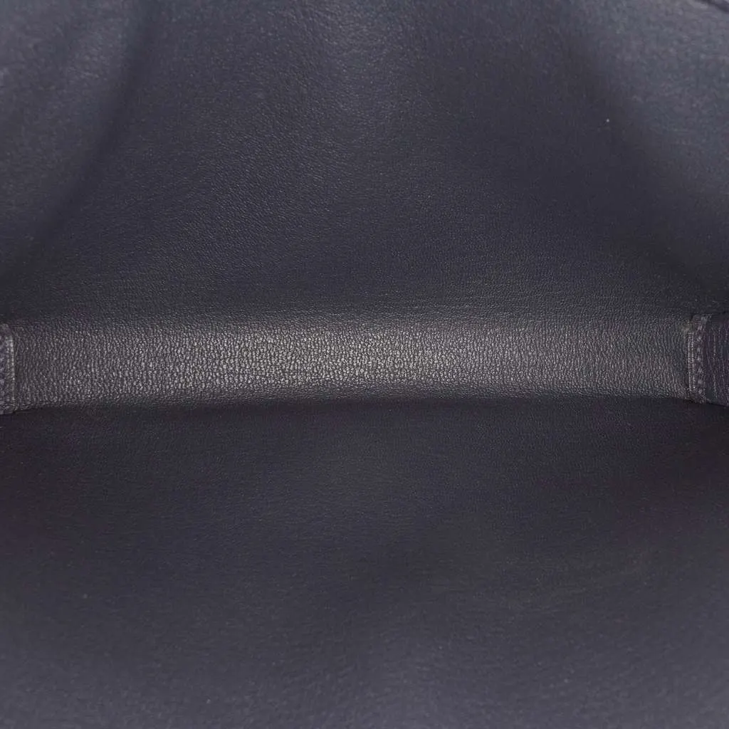Hermès Evergrain Kelly Depeches Pouch 25 Blue Leather Very good - Model View