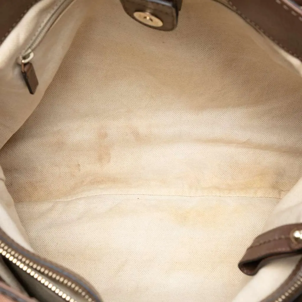 Gucci GG Canvas Sukey Tote Brown Canvas Good - Model View