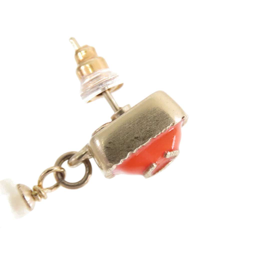 Chanel Gold Plated Enamel Faux Pearl Drop Earrings - 4