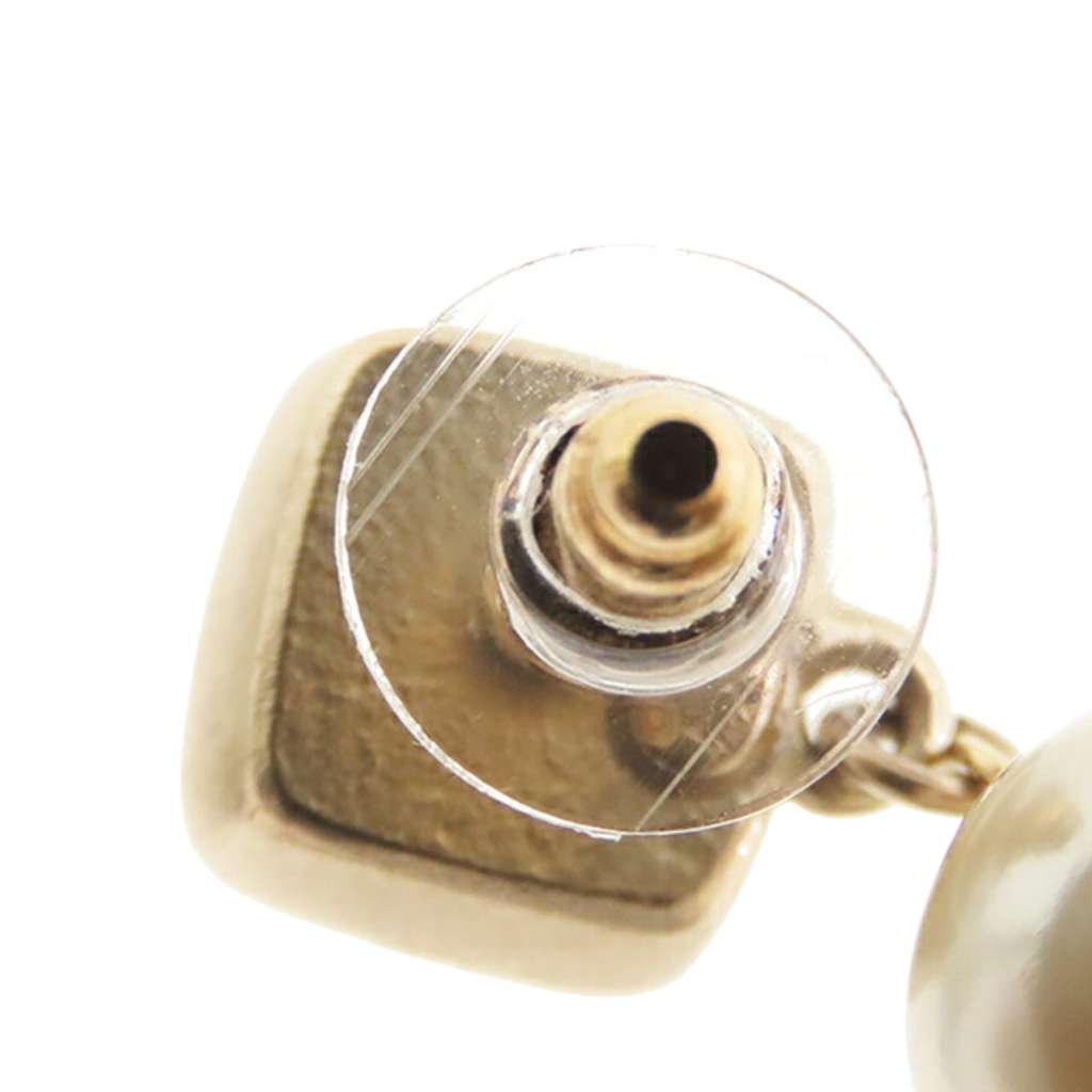 Chanel Gold Plated Enamel Faux Pearl Drop Earrings - 5