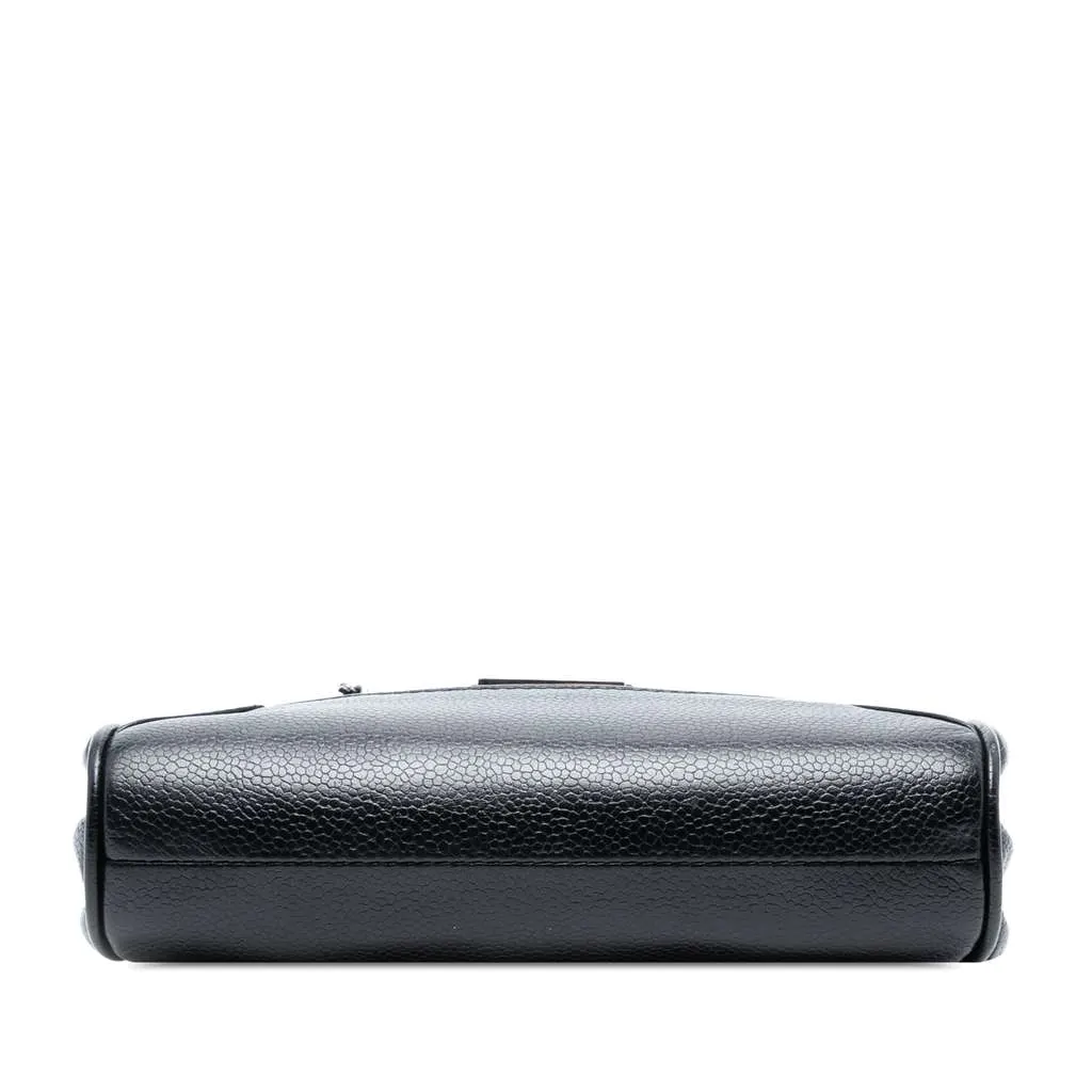 Chanel Mini Quilted Caviar Accordion Flap Black Leather Very good - Inside View