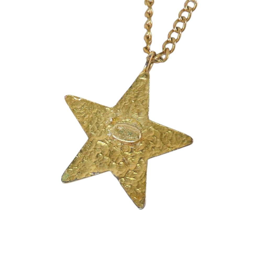 Chanel Gold Plated Enamel CC Logo Star Pendant Necklace - 4