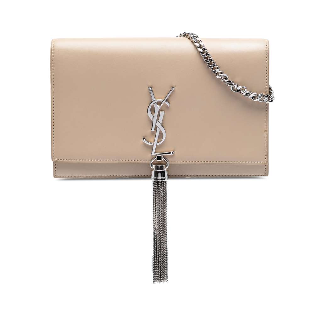 Saint Laurent Smooth Calfskin Monogram Kate Tassel Wallet on Chain