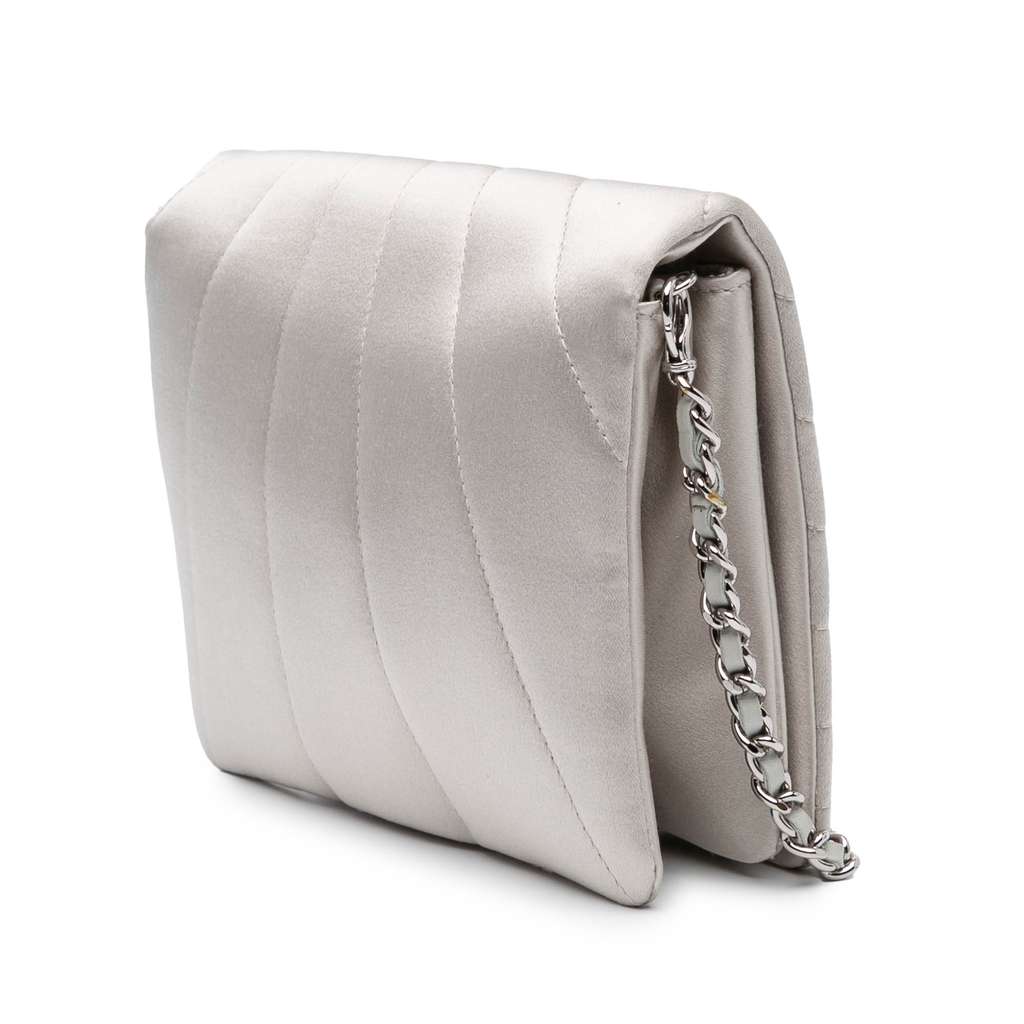 Chanel Satin Embellished Mirror Flap with Chain - 2