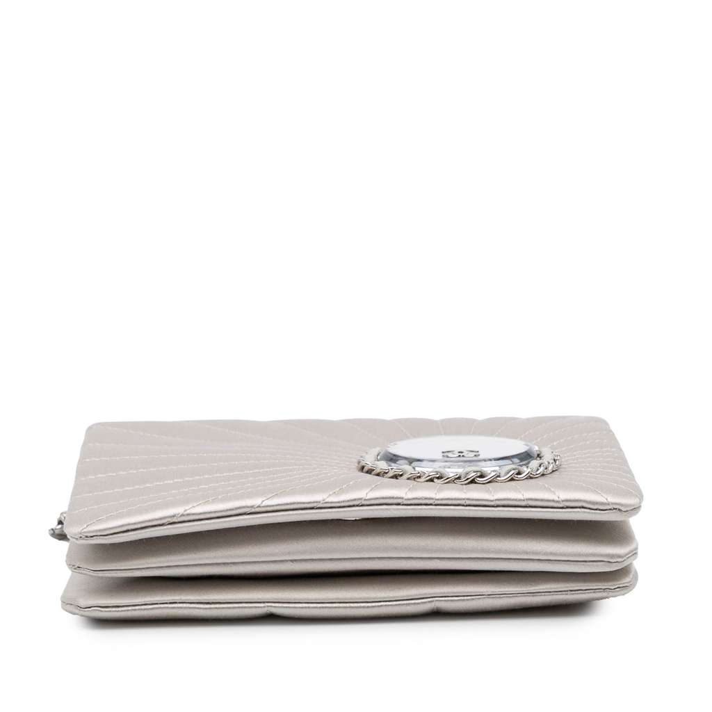 Chanel Satin Embellished Mirror Flap with Chain - 3