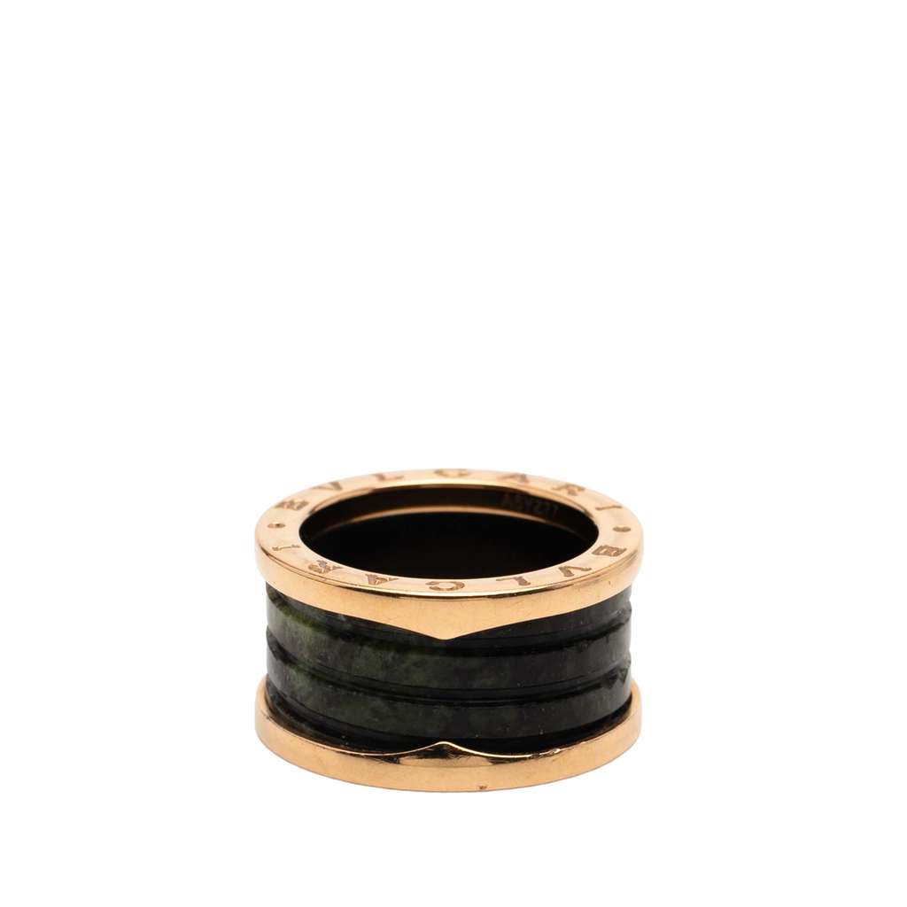 Bvlgari 18K Rose Gold and Bowenite B Zero1 Four Band Ring