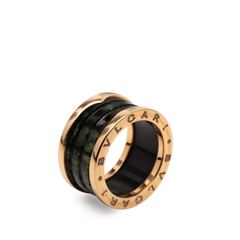 Bvlgari 18K Rose Gold and Bowenite B Zero1 Four Band Ring - 5