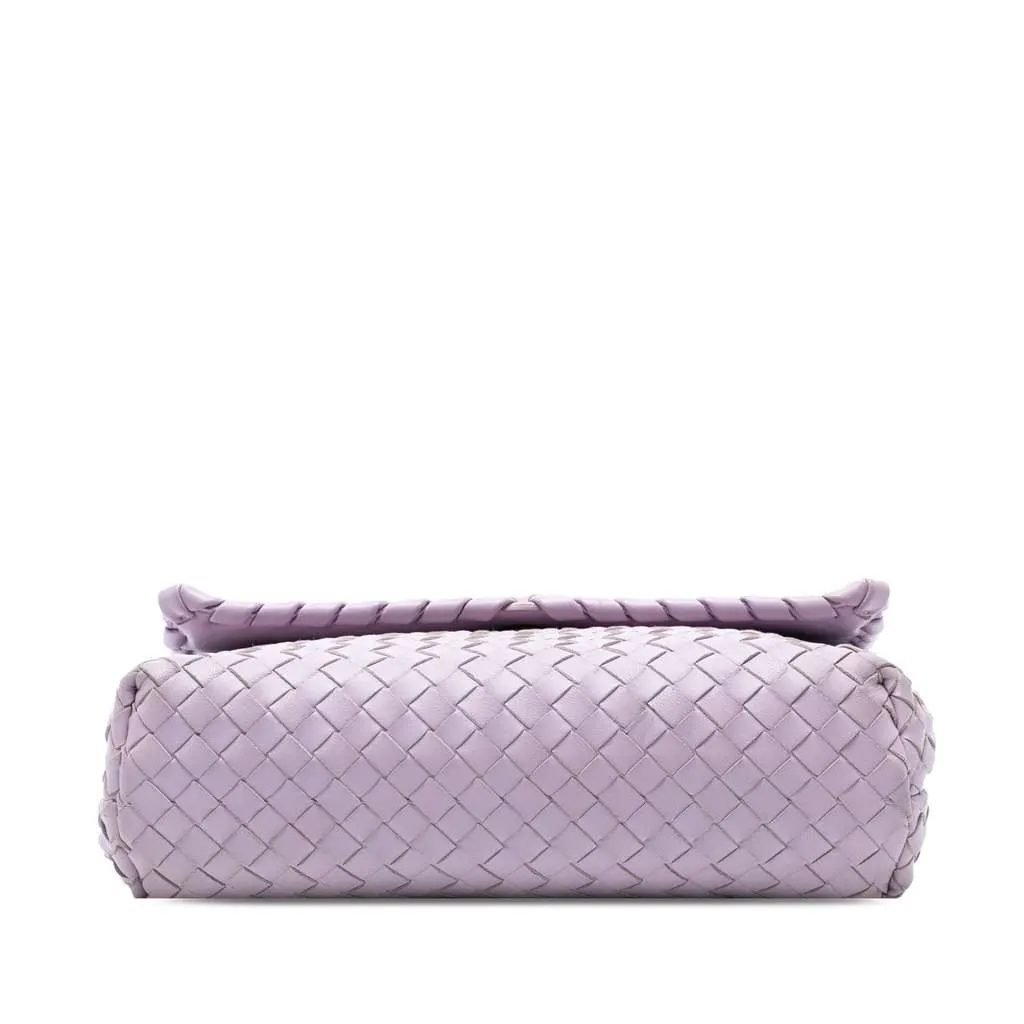 Bottega Veneta Small Nappa Intrecciato Olimpia Shoulder Bag Purple Leather Very good - Inside View