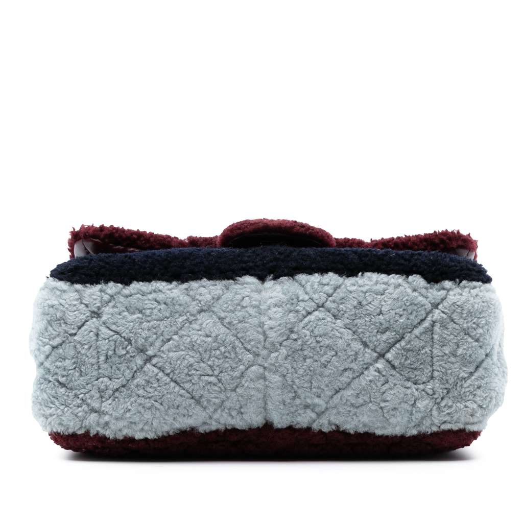 Chanel Medium Tricolor CC Quilted Shearling Single Flap - 3