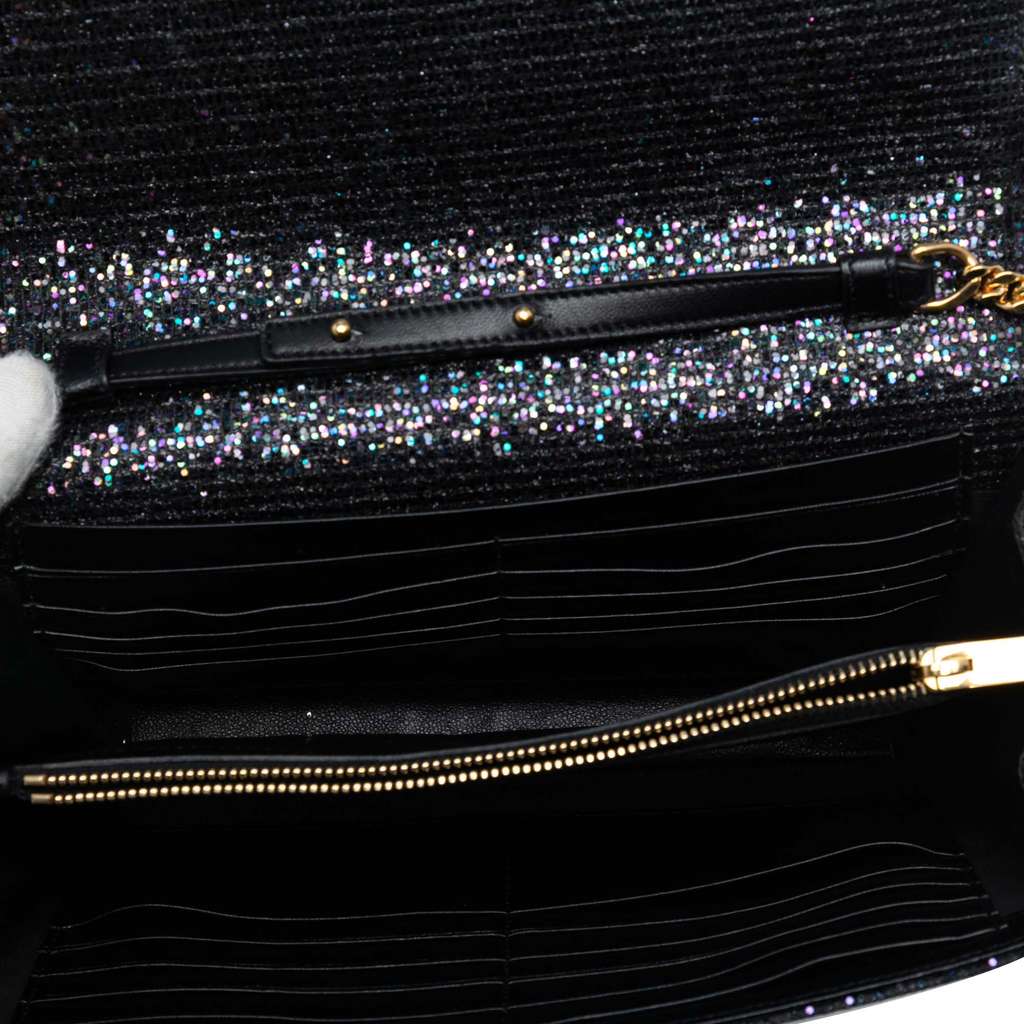 Saint Laurent Glitter Monogram Kate Wallet on Chain - 5