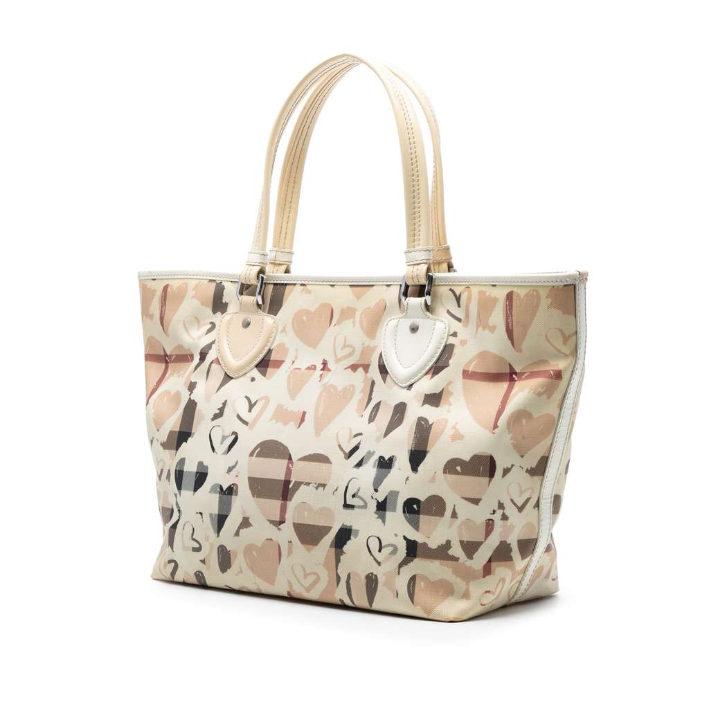 Burberry House Check Coated Canvas Hearts Gracie Tote - 2