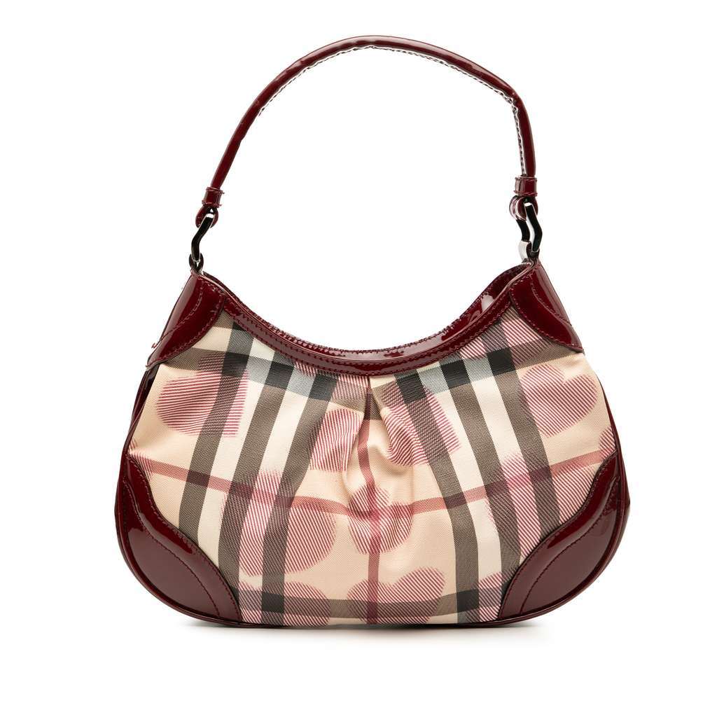 Burberry Hearts Nova Check Coated Canvas Shoulder Bag