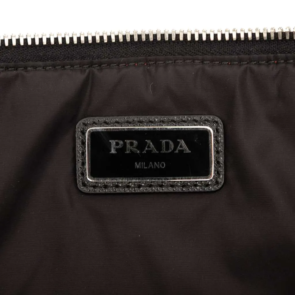 Prada Tessuto Soft Zip Clutch Red Very good - Box View