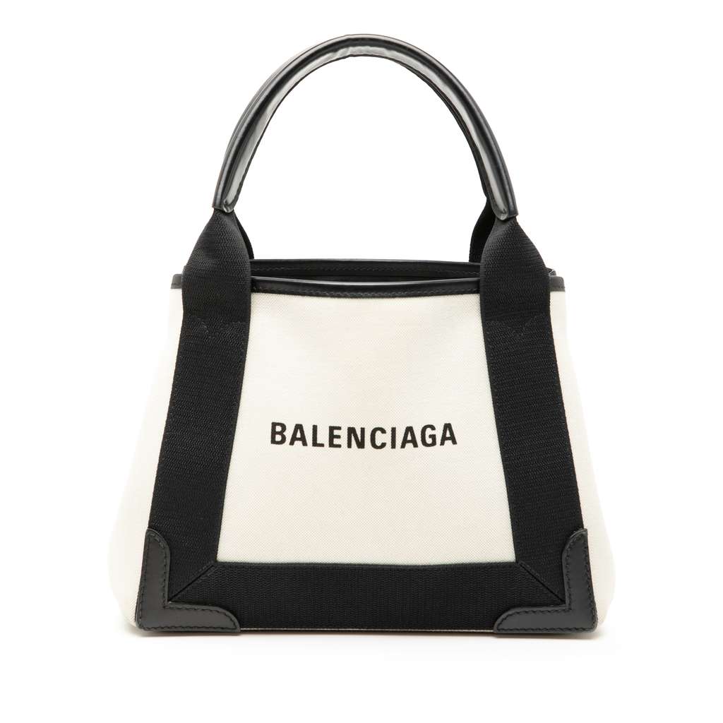 Balenciaga Canvas Navy Cabas XS