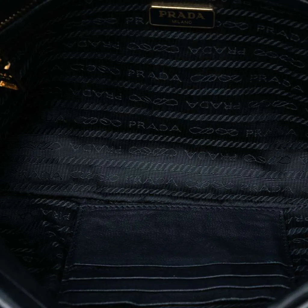 Prada Tessuto Gaufre Crossbody Blue Good - Model View