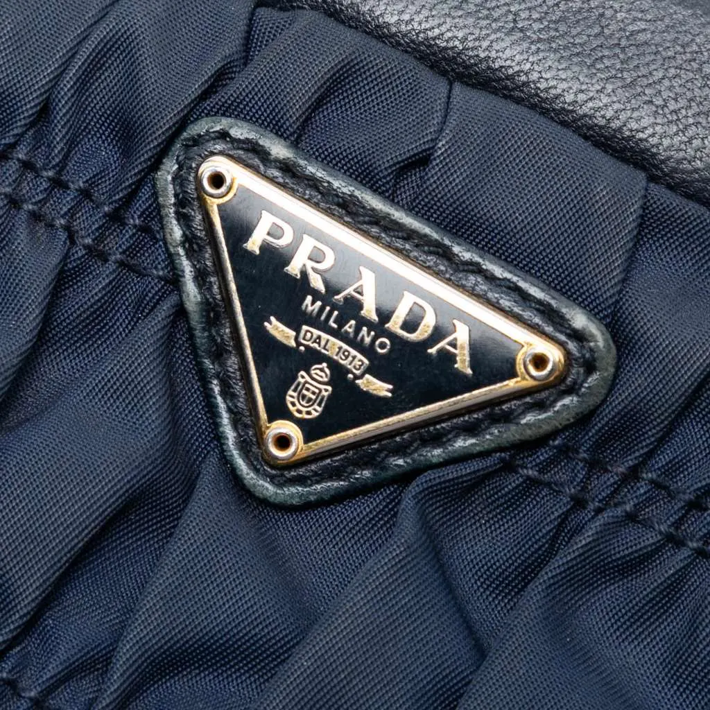 Prada Tessuto Gaufre Crossbody Blue Good - Box View