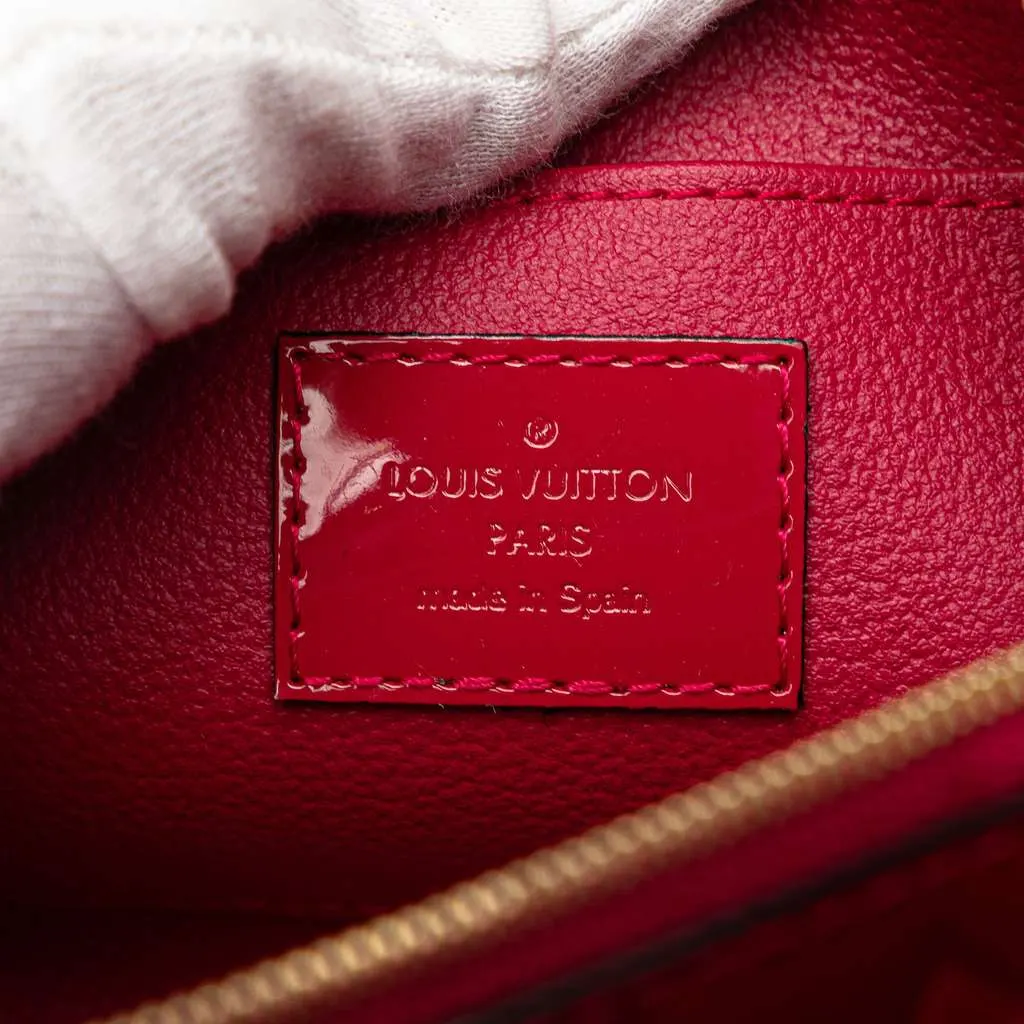 Louis Vuitton Monogram Vernis Cosmetic Pouch Red Leather Good - Box View