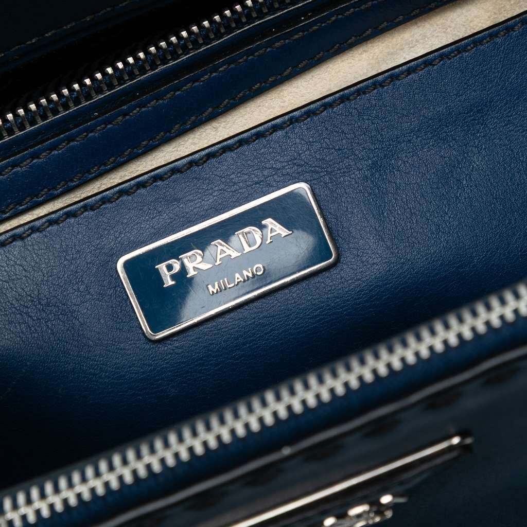 Prada Small City Calf Hand Stitched Galleria Double Zip Satchel - 5