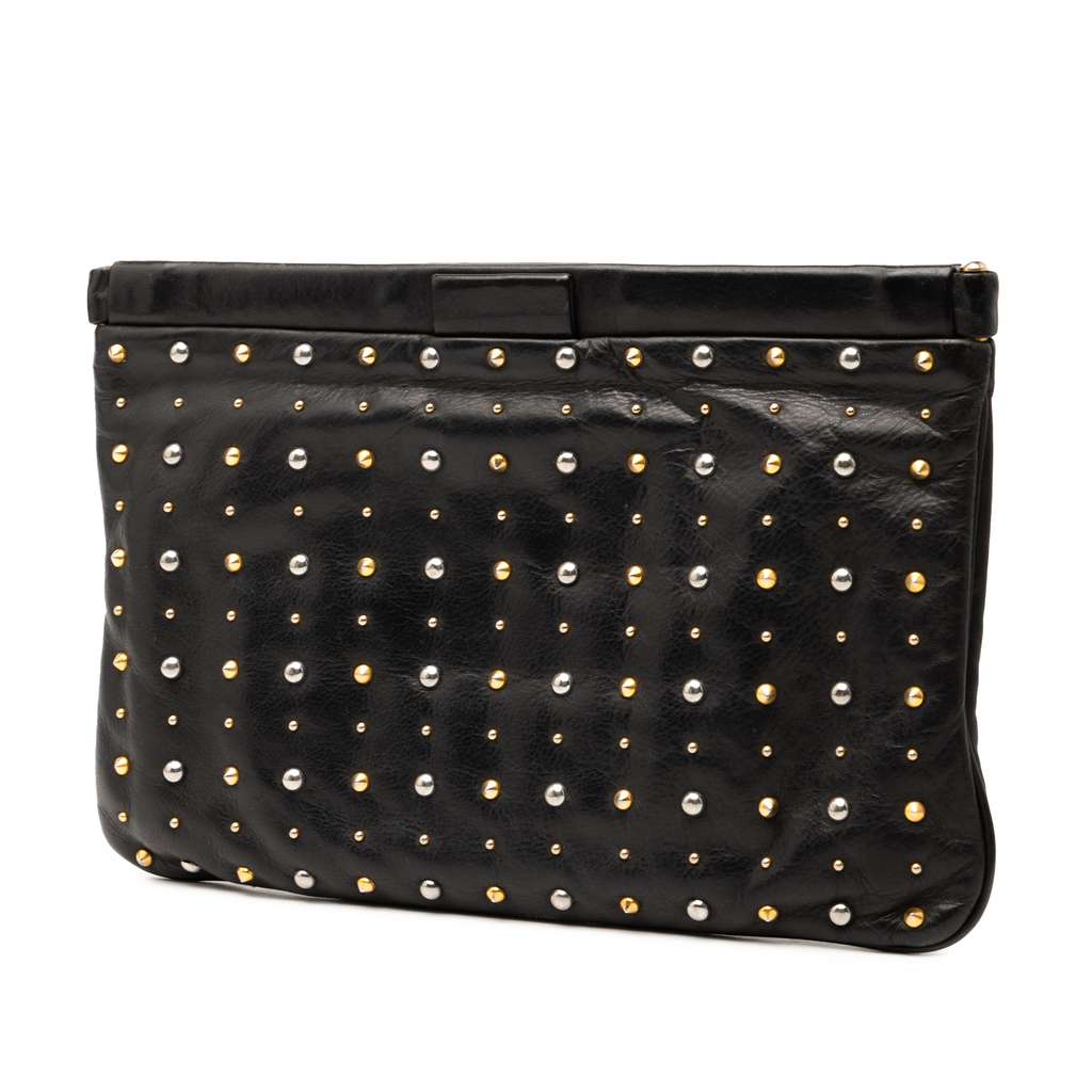 Miu Miu Studded Leather Frame Clutch - 2